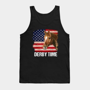 Derby USA Flag Horse Vintage Derby Time Tank Top